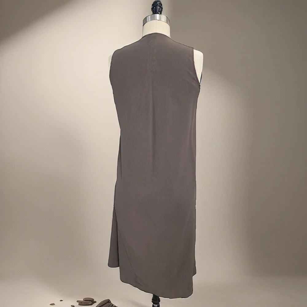 Rick Owens Chic Taupe Sleeveless Draped Dress Flowy Size M/6 - Picture 4 of 11